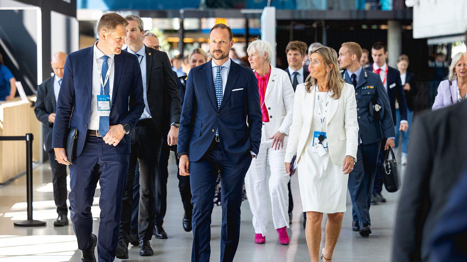 Hans Kongelige Høyhet Kronprins Haakon besøker Nor-Shipping.